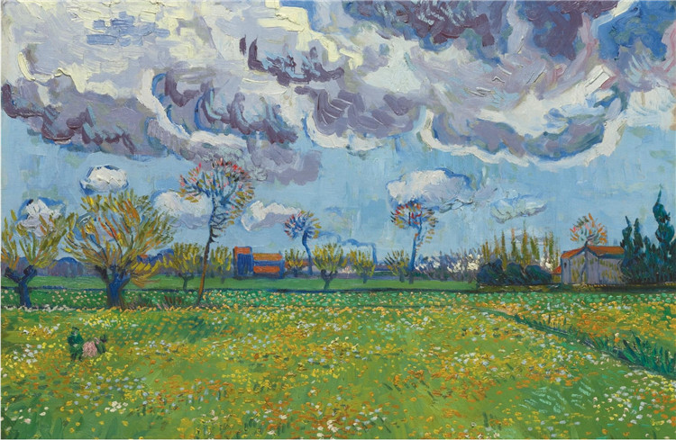 Landscape Under A Stormy Sky Van Gogh Oil Painting